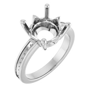14K X1 White Gold 11 mm Round Ring Mounting – image 2