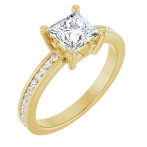 10K Yellow Gold 5.5x5.5 mm Square Ring Mounting