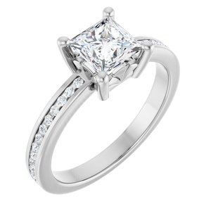 Platinum 5.5x5.5 mm Square Ring Mounting