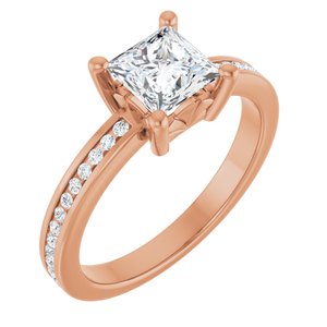 14K Rose Gold 5.5x5.5 mm Square Ring Mounting
