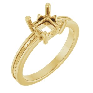 18K Yellow Gold 5.5x5.5 mm Square Ring Mounting – image 2