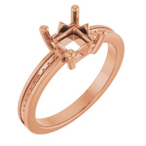14K Rose Gold 5.5x5.5 mm Square Ring Mounting – image 2