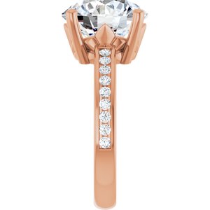 14K Rose Gold 11 mm Round Ring Mounting – image 7