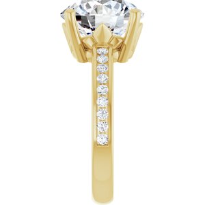 14K Yellow Gold 11 mm Round Ring Mounting – image 7