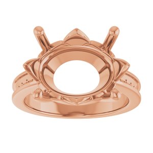 10K Rose Gold 16x12 mm Oval Ring Mounting – image 6