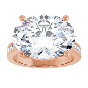 18K Rose Gold 16x12 mm Oval Ring Mounting – image 5