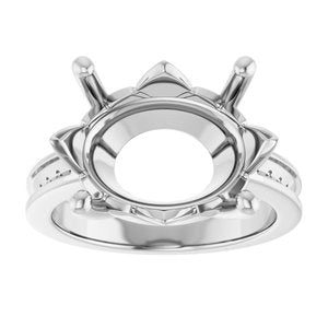 Continuum Sterling Silver 16x12 mm Oval Ring Mounting – image 6
