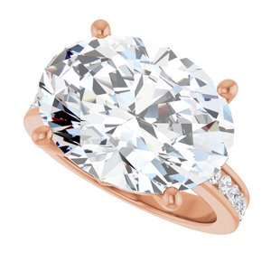 10K Rose Gold 16x12 mm Oval Ring Mounting – image 8
