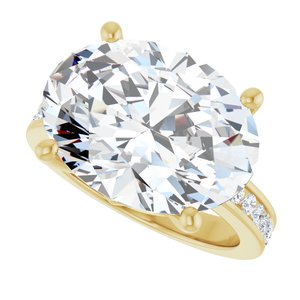 10K Yellow Gold 16x12 mm Oval Ring Mounting – image 8