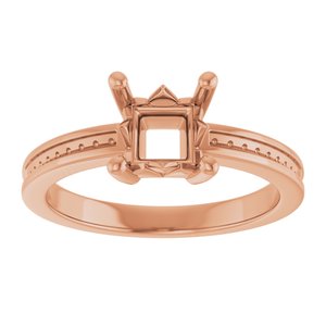 10K Rose Gold 5.5x5.5 mm Square Ring Mounting – image 6