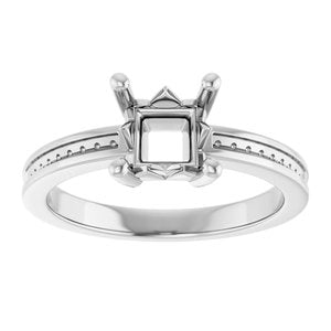 Platinum 5.5x5.5 mm Square Ring Mounting – image 6