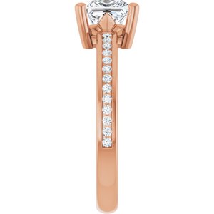 10K Rose Gold 5.5x5.5 mm Square Ring Mounting – image 7