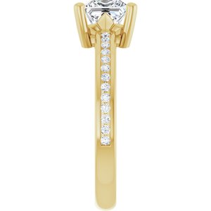 10K Yellow Gold 5.5x5.5 mm Square Ring Mounting – image 7