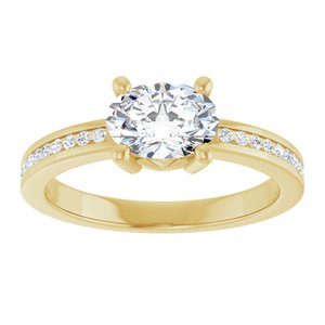 14K Yellow Gold 7.5x5.5 mm Oval Ring Mounting – image 5
