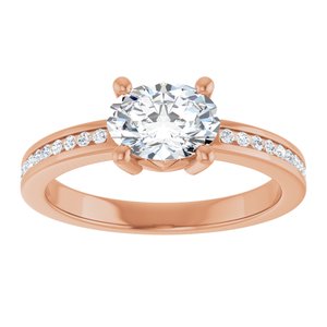 18K Rose Gold 7.5x5.5 mm Oval Ring Mounting – image 5