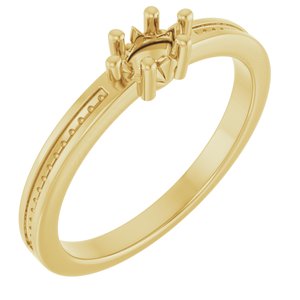 18K Yellow Gold 5x3 mm Marquise Ring Mounting – image 2