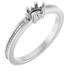 14K White Gold 5x3 mm Marquise Ring Mounting – image 2