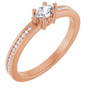 14K Rose Gold 5x3 mm Marquise Ring Mounting