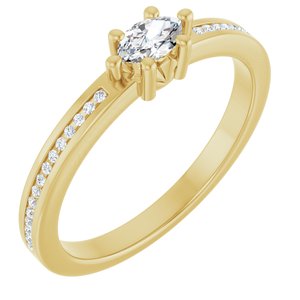 14K Yellow Gold 5x3 mm Marquise Ring Mounting