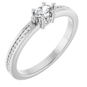 14K White Gold 5x3 mm Marquise Ring Mounting