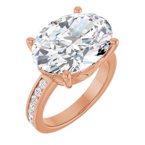 10K Rose Gold 16x12 mm Oval Ring Mounting