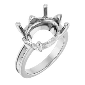 Platinum 16x12 mm Oval Ring Mounting – image 2