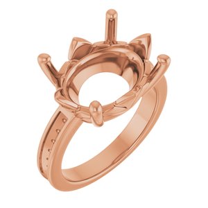 10K Rose Gold 16x12 mm Oval Ring Mounting – image 2