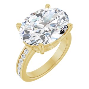 14K Yellow Gold 16x12 mm Oval Ring Mounting
