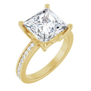 10K Yellow Gold 9x9 mm Square Ring Mounting