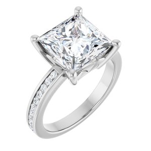 14K X1 White Gold 9x9 mm Square Ring Mounting