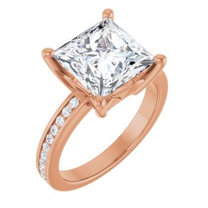 18K Rose Gold 9x9 mm Square Ring Mounting