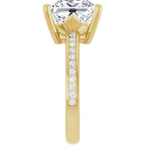 10K Yellow Gold 9x9 mm Square Ring Mounting – image 7