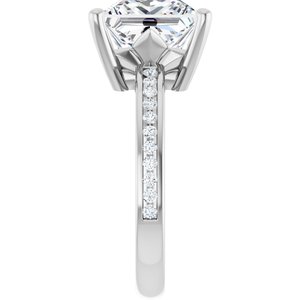 14K White Gold 9x9 mm Square Ring Mounting – image 7