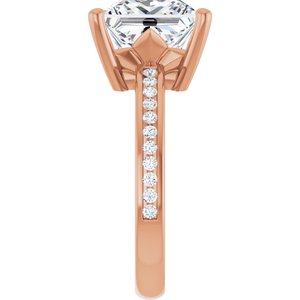 18K Rose Gold 9x9 mm Square Ring Mounting – image 7