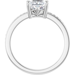 18K White Gold 5.5x5.5 mm Square Ring Mounting – image 3