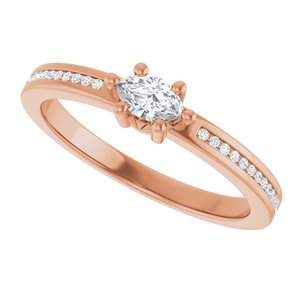 18K Rose Gold 5x3 mm Marquise Ring Mounting – image 8