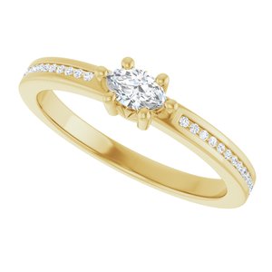18K Yellow Gold 5x3 mm Marquise Ring Mounting – image 8