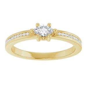 14K Yellow Gold 5x3 mm Marquise Ring Mounting – image 5