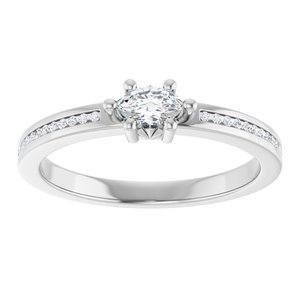 18K White Gold 5x3 mm Marquise Ring Mounting – image 5
