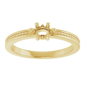 18K Yellow Gold 5x3 mm Marquise Ring Mounting – image 6