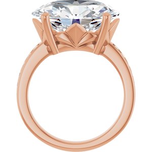 10K Rose Gold 16x12 mm Oval Ring Mounting – image 3