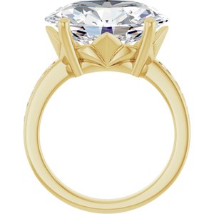 10K Yellow Gold 16x12 mm Oval Ring Mounting – image 3