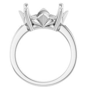 14K White Gold 16x12 mm Oval Ring Mounting – image 4