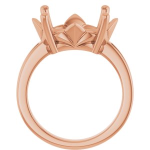 10K Rose Gold 16x12 mm Oval Ring Mounting – image 4