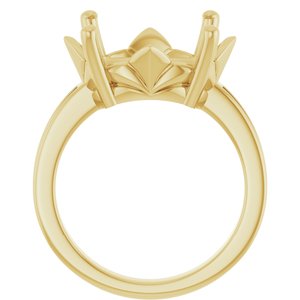 18K Yellow Gold 16x12 mm Oval Ring Mounting – image 4