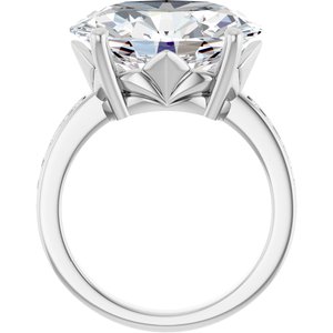 14K X1 White Gold 16x12 mm Oval Ring Mounting – image 3