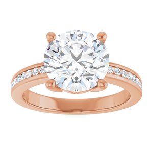 10K Rose Gold 9.4 mm Round Ring Mounting – image 5