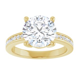 14K Yellow Gold 9.4 mm Round Ring Mounting – image 5