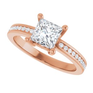 14K Rose Gold 5.5x5.5 mm Square Ring Mounting – image 8