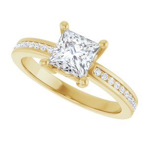 18K Yellow Gold 5.5x5.5 mm Square Ring Mounting – image 8